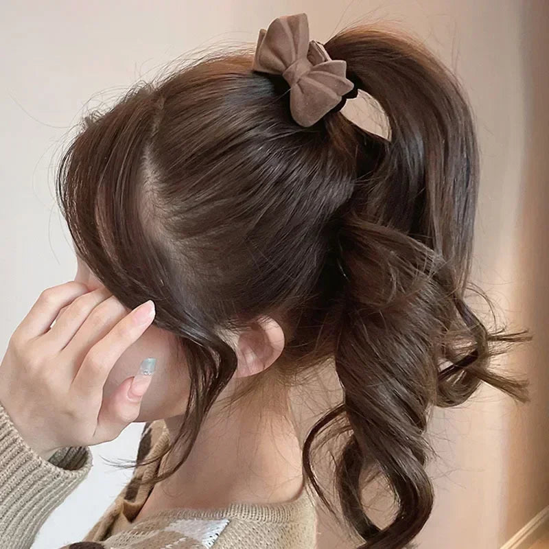 Heart-shaped hair tie, cute bowknot for women