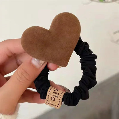 Heart-shaped hair tie, cute bowknot for women