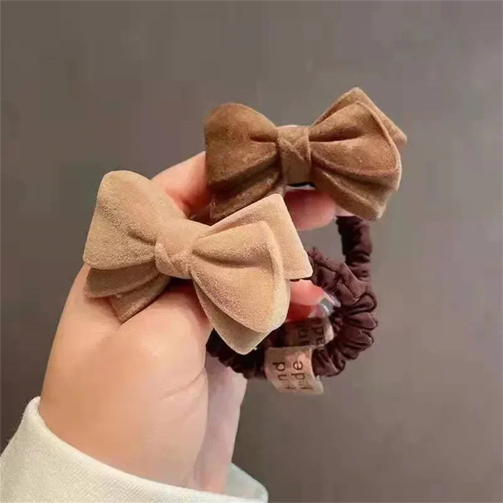 Heart-shaped hair tie, cute bowknot for women