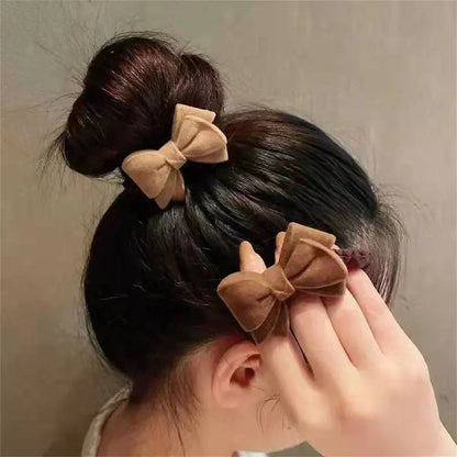 Heart-shaped hair tie, cute bowknot for women