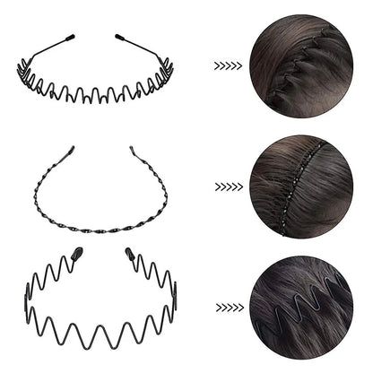 6pcs Set Unisex Wavy Metal Headbands