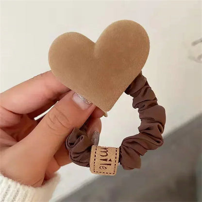 Heart-shaped hair tie, cute bowknot for women