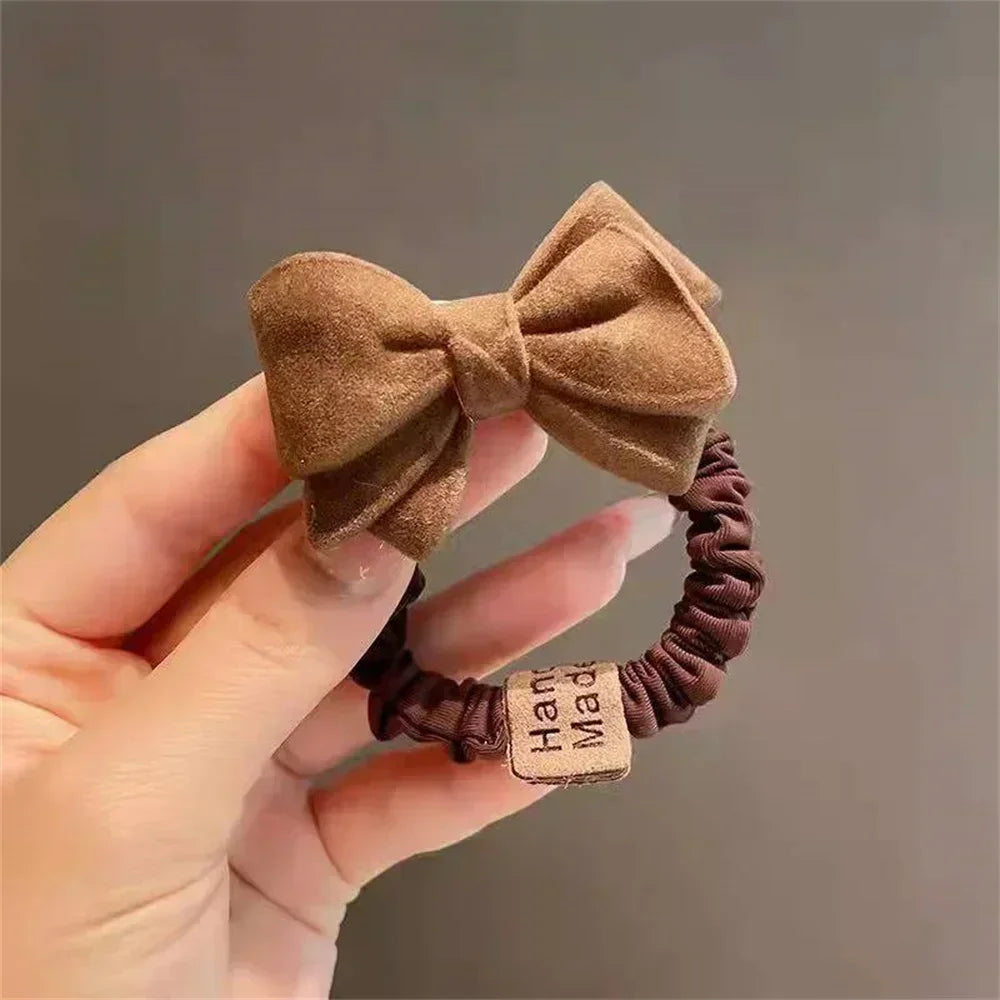 Heart-shaped hair tie, cute bowknot for women