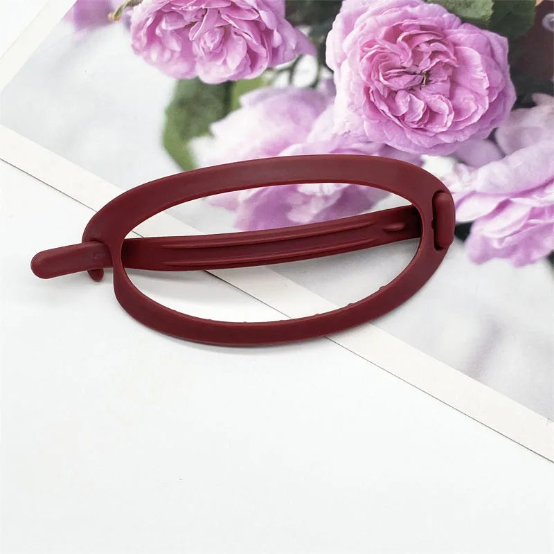 New Frosted Oval Hair Clip - Elegant Women's Hair Accessory