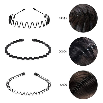 6pcs Set Unisex Wavy Metal Headbands